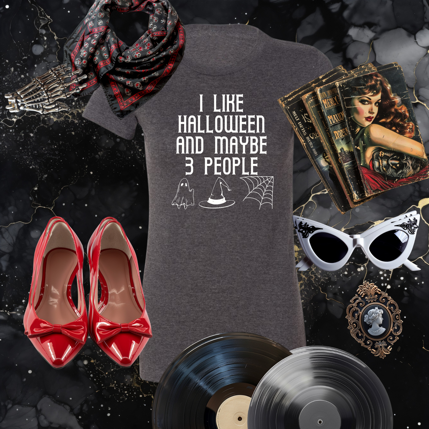 I Like Halloween and Maybe 3 People Tee