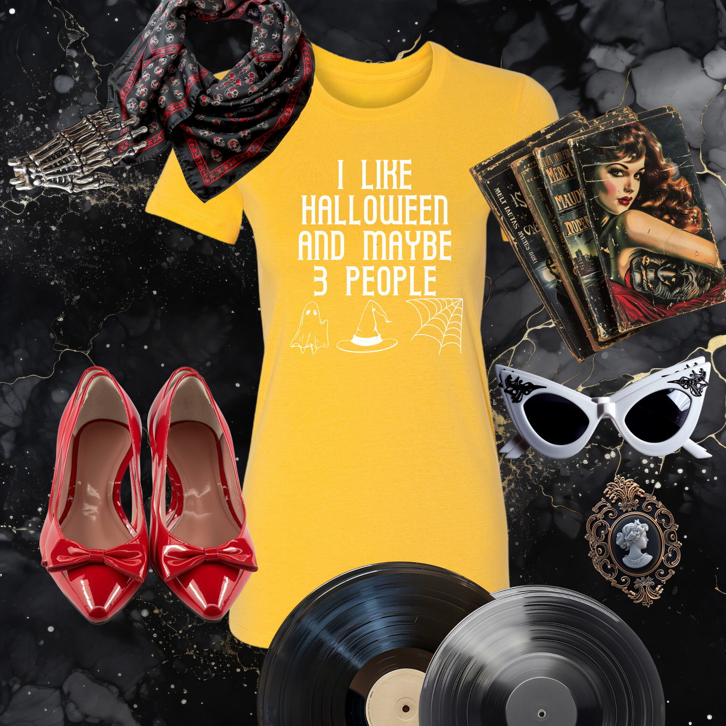 I Like Halloween and Maybe 3 People Tee