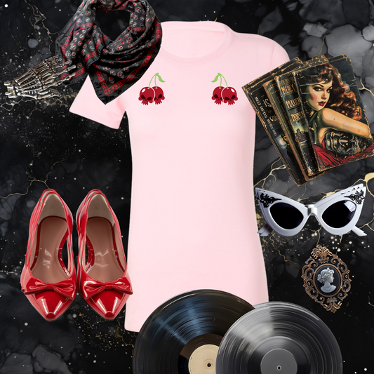 Cherry Skulls Gothabilly Tee