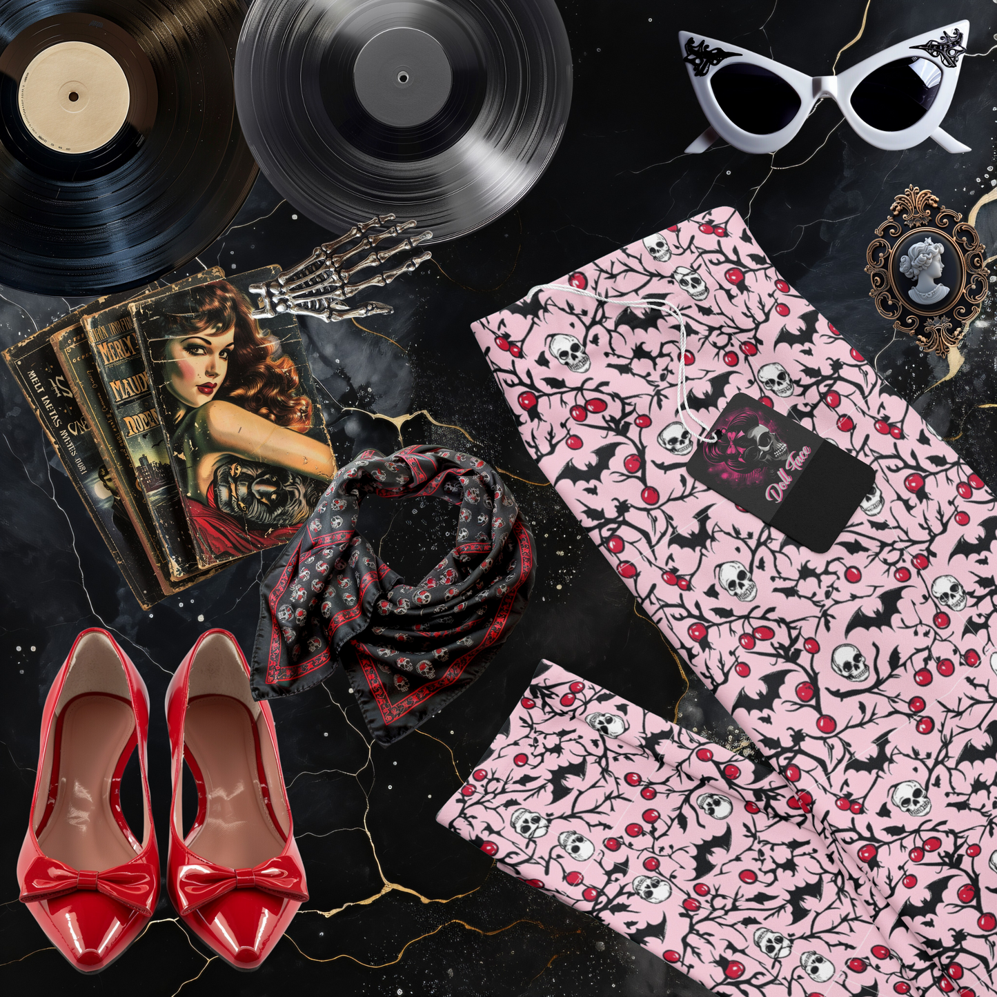 Cherries and Crypts Leggings