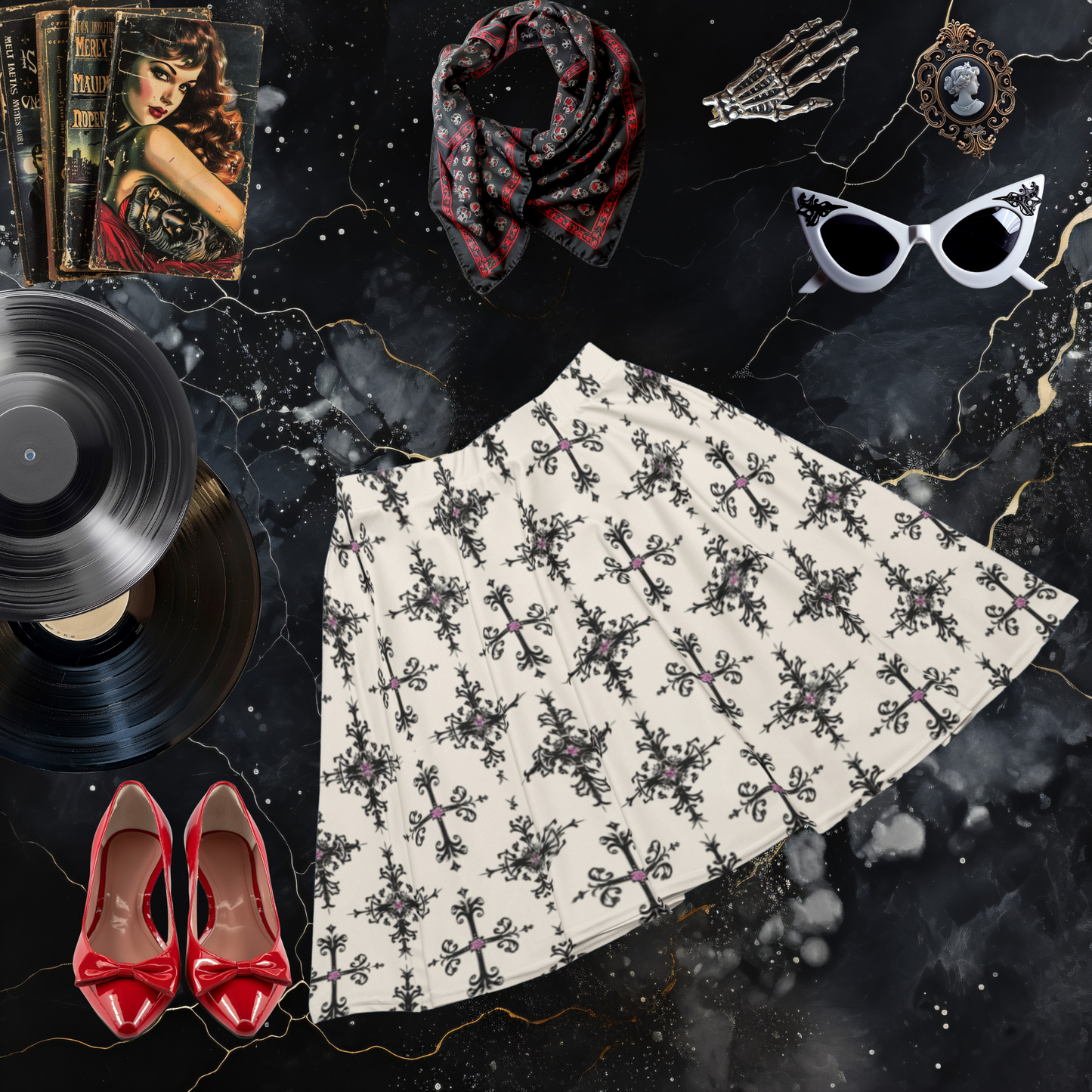 Crossgrain Glamour Skater Skirt