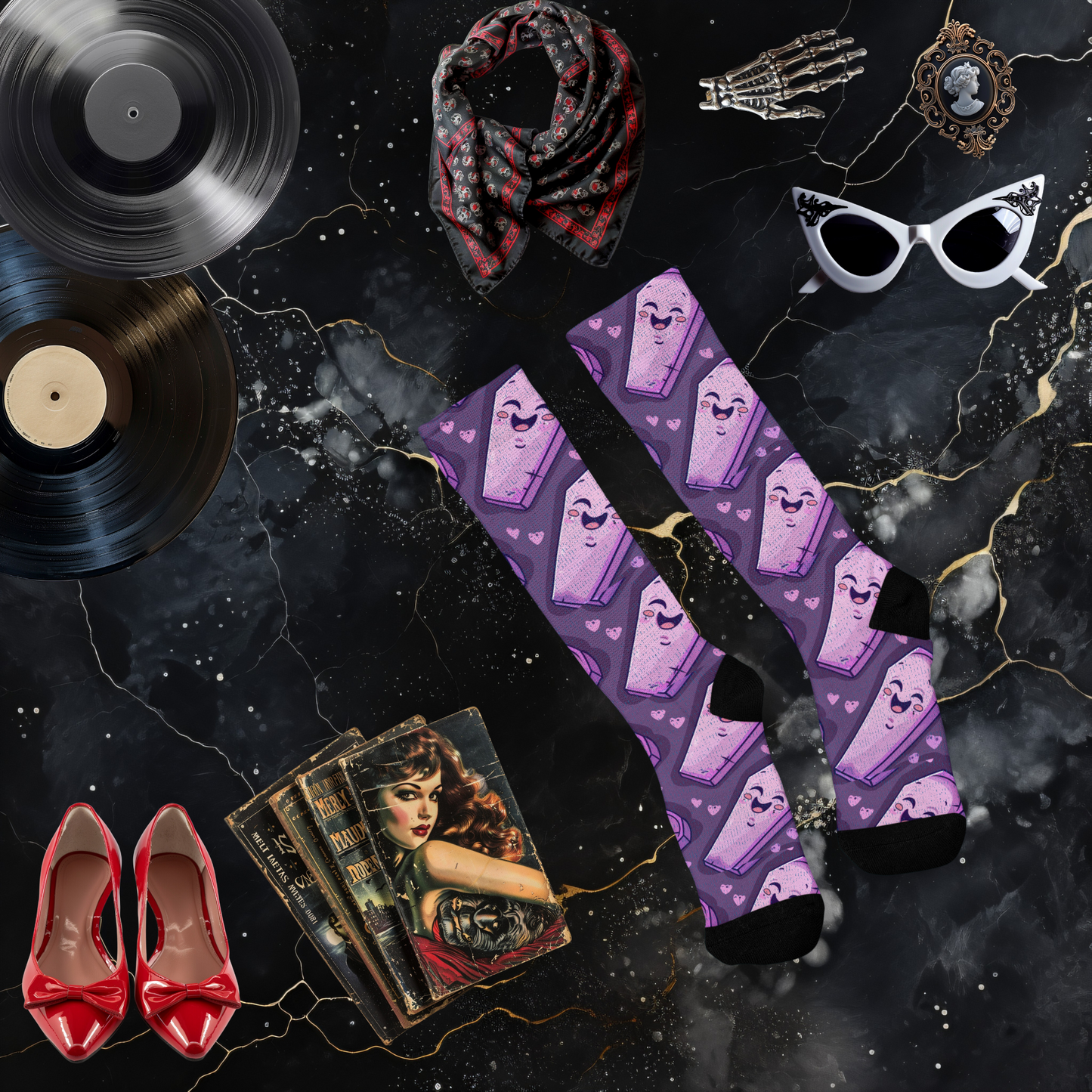 Purple Coffin Socks