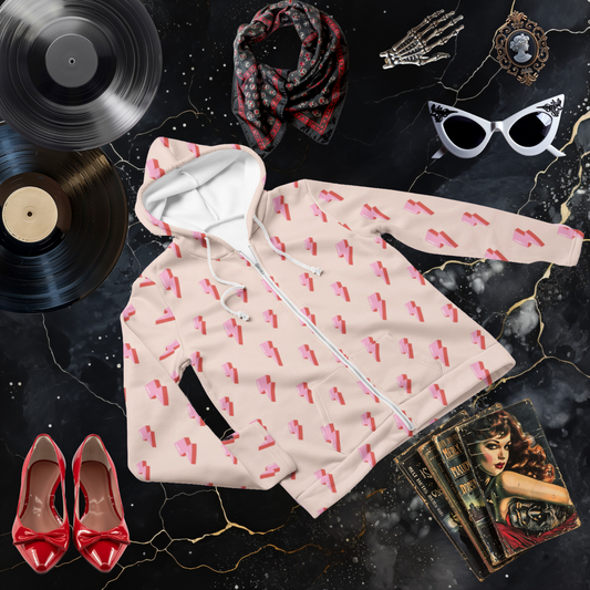 Pink Lightning Zip Hoodie