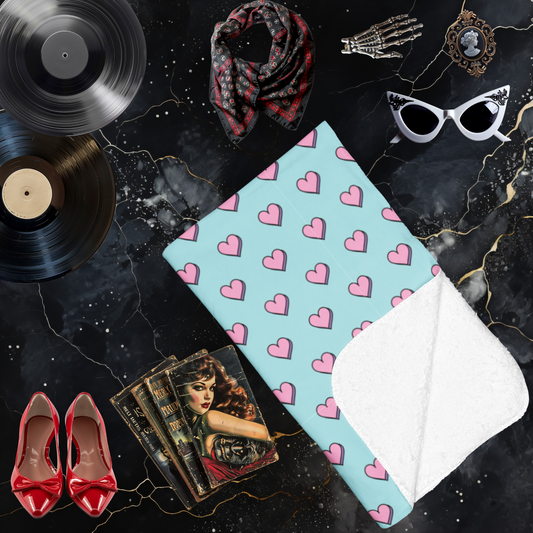 Hearts Arctic Fleece Blanket