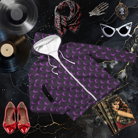 Purple Crescent Zip Hoodie