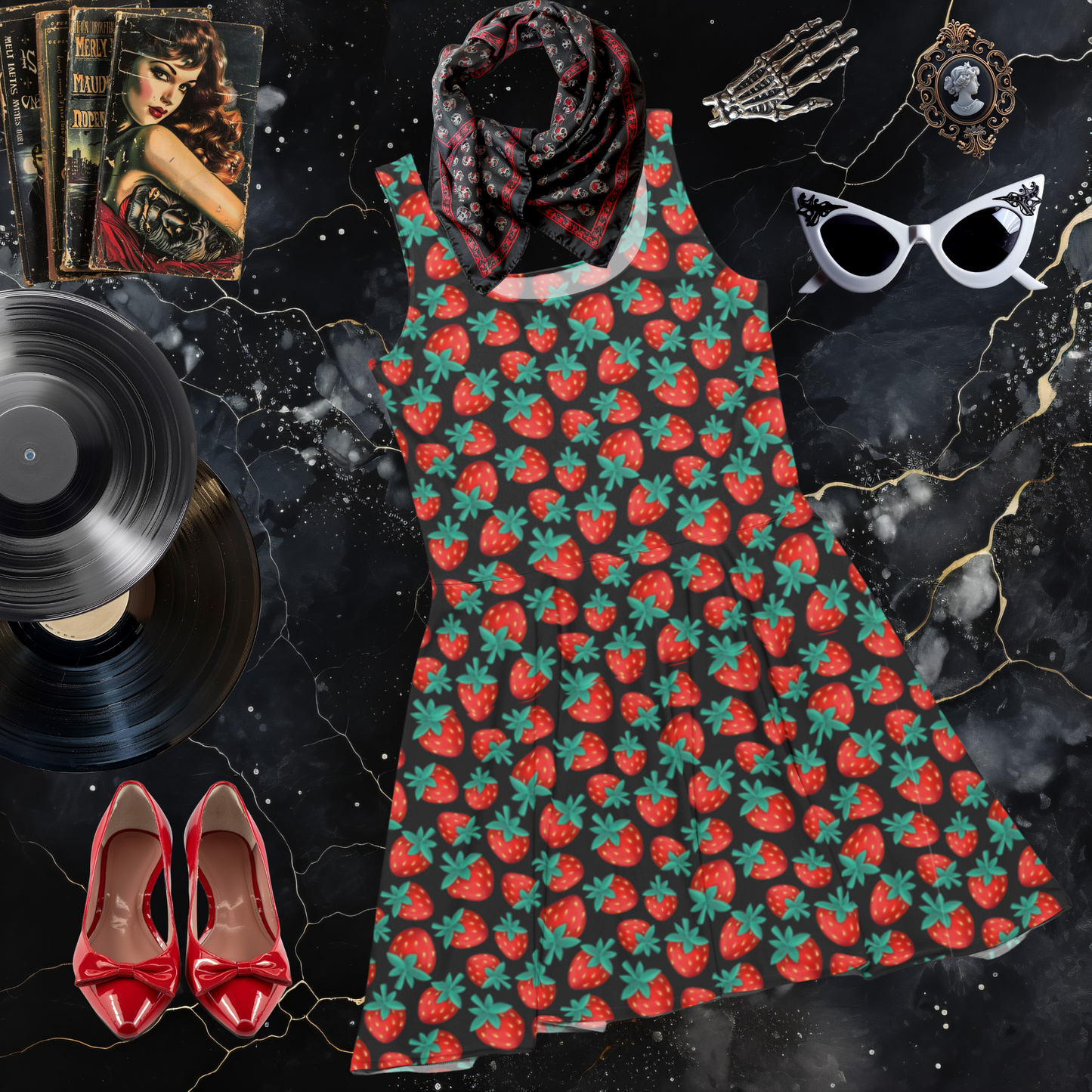 Strawberry Skater Dress