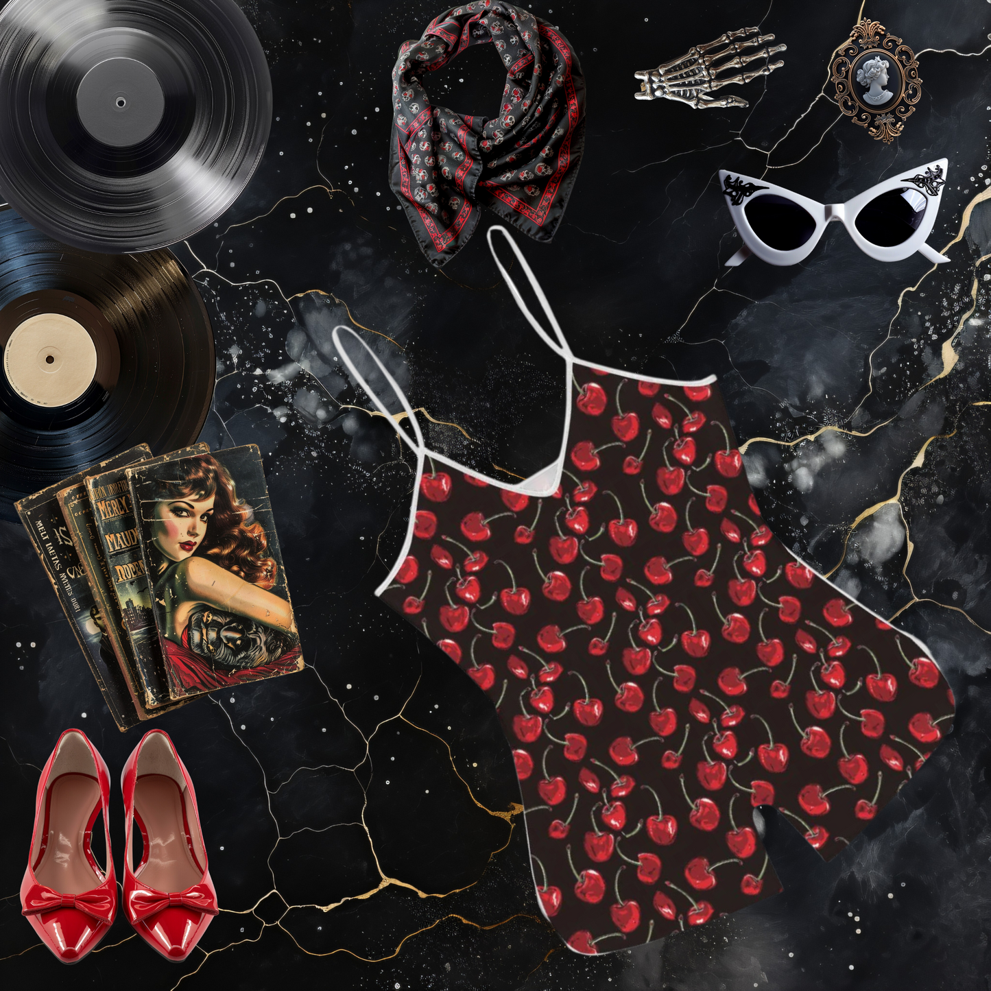 Ruby Red Romance Romper Jumpsuit