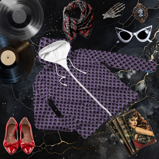 Purple Skull Zip Hoodie