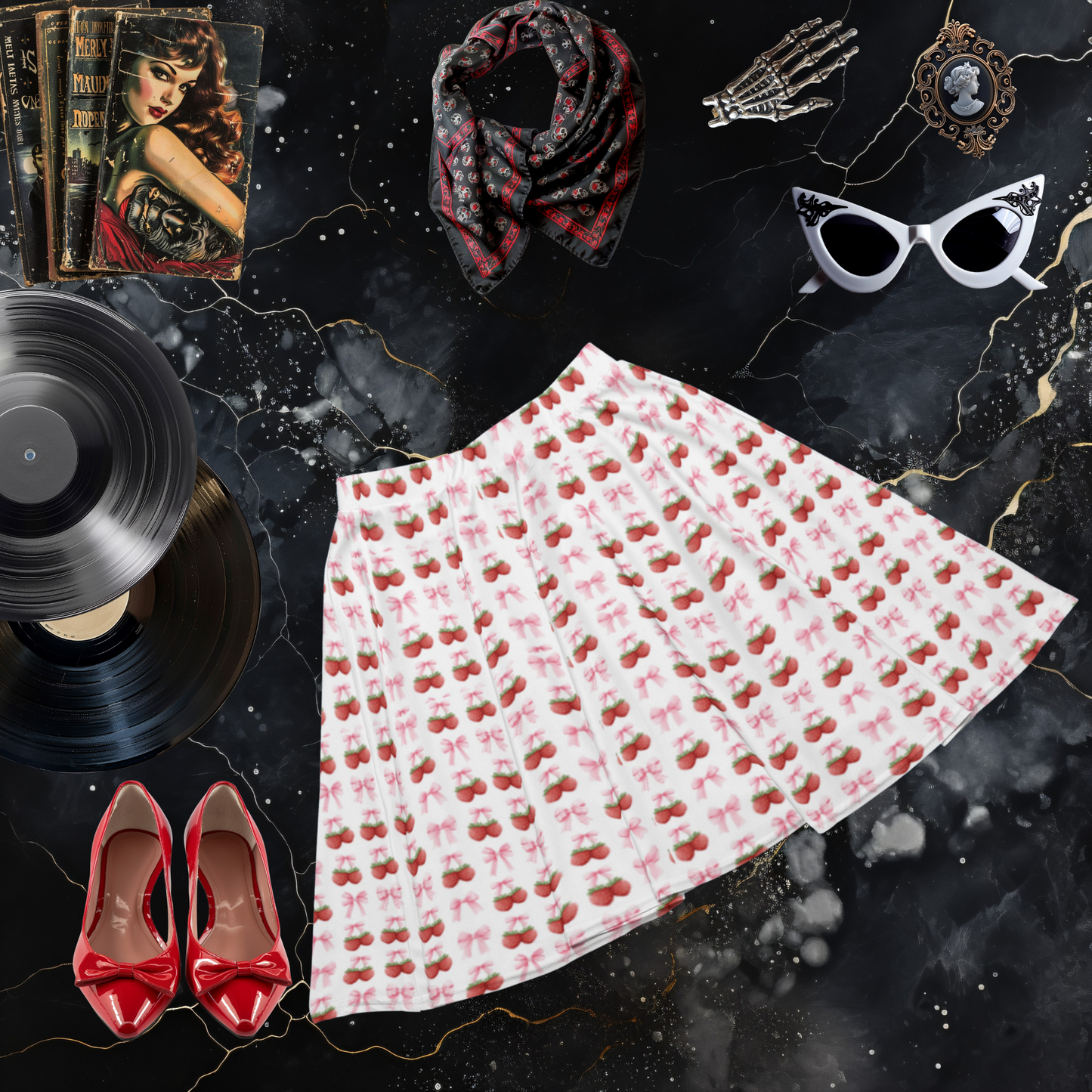 Strawberry Croquette Skater Skirt