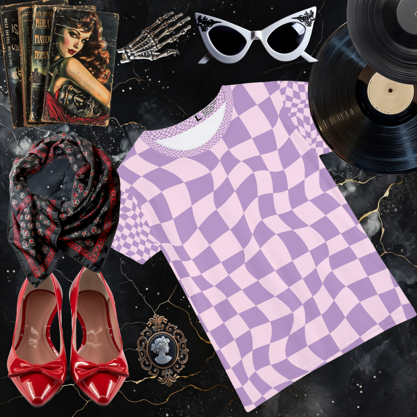 Lavender Checkerboard Short Sleeve Shirt