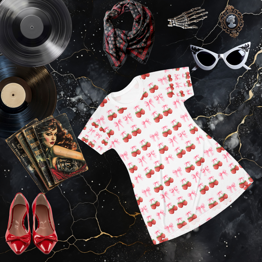 Strawberry Coquette T-Shirt Dress