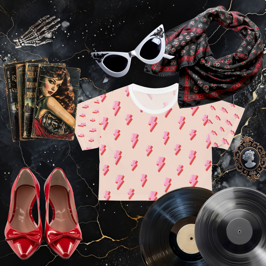 Pink Lightning Crop Tee