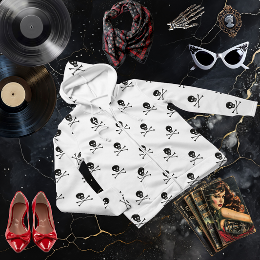 Skull and Crossbones Zip Hoodie