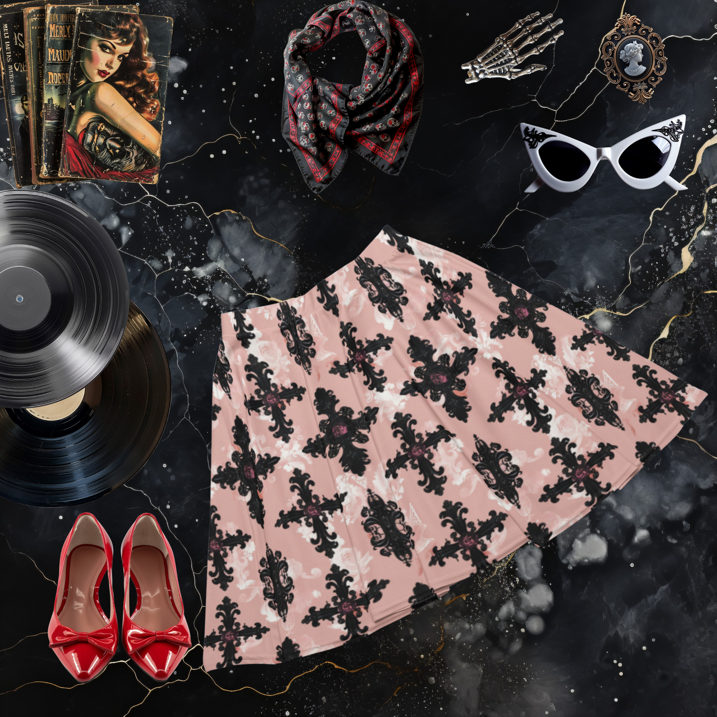 Sacred Symbol Skater Skirt