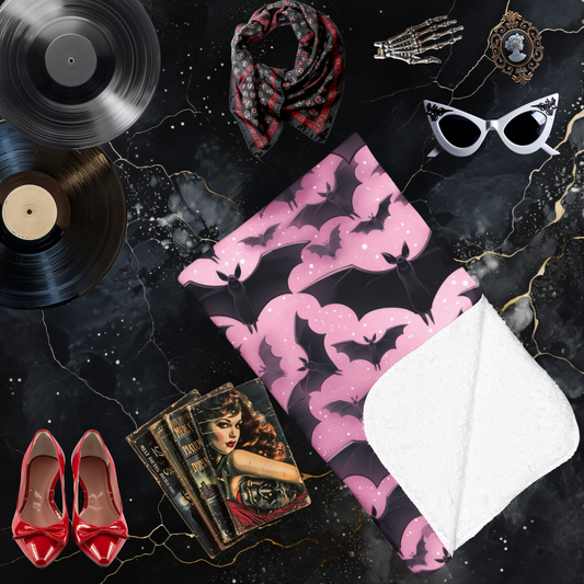 Pink Bat Arctic Fleece Blanket