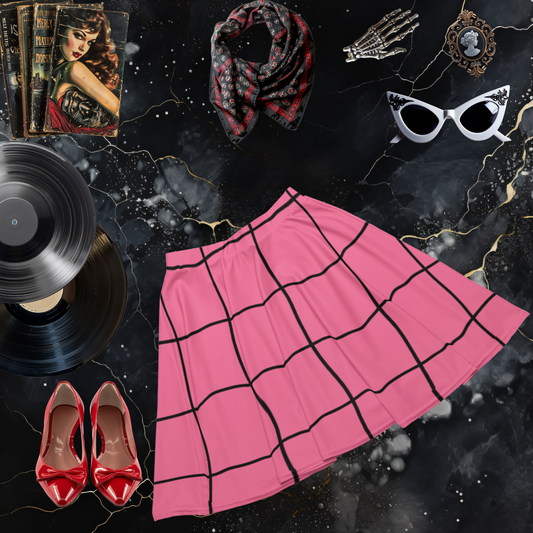 Y2K Grid Skater Skirt