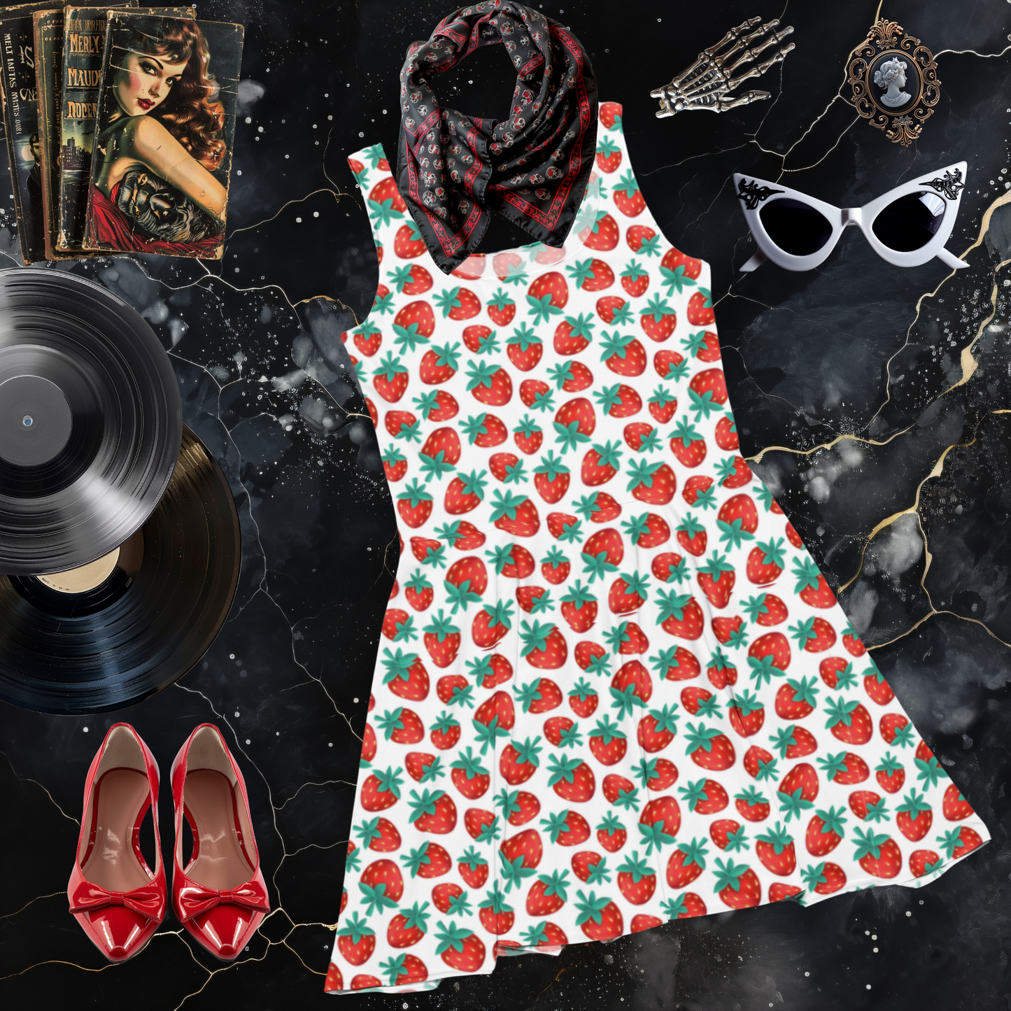 Strawberry Skater Dress