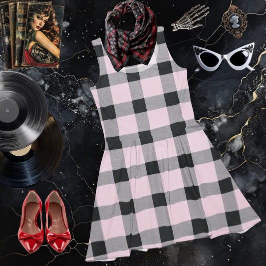Pink Buffalo Check Skater Dress