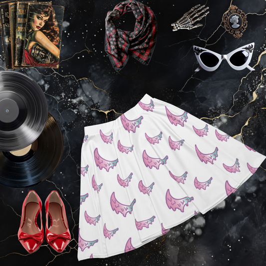 Crescent Moon Pink Skater Skirt