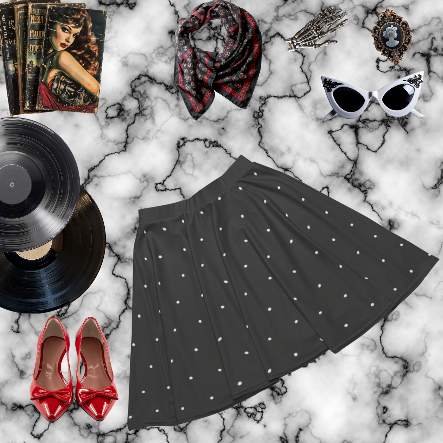 Tiny Polk-a-Dot Skater Skirt