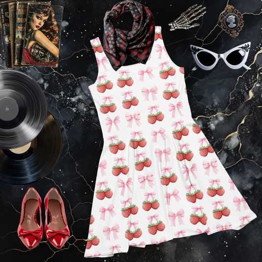 Strawberry Coquette Skater Dress