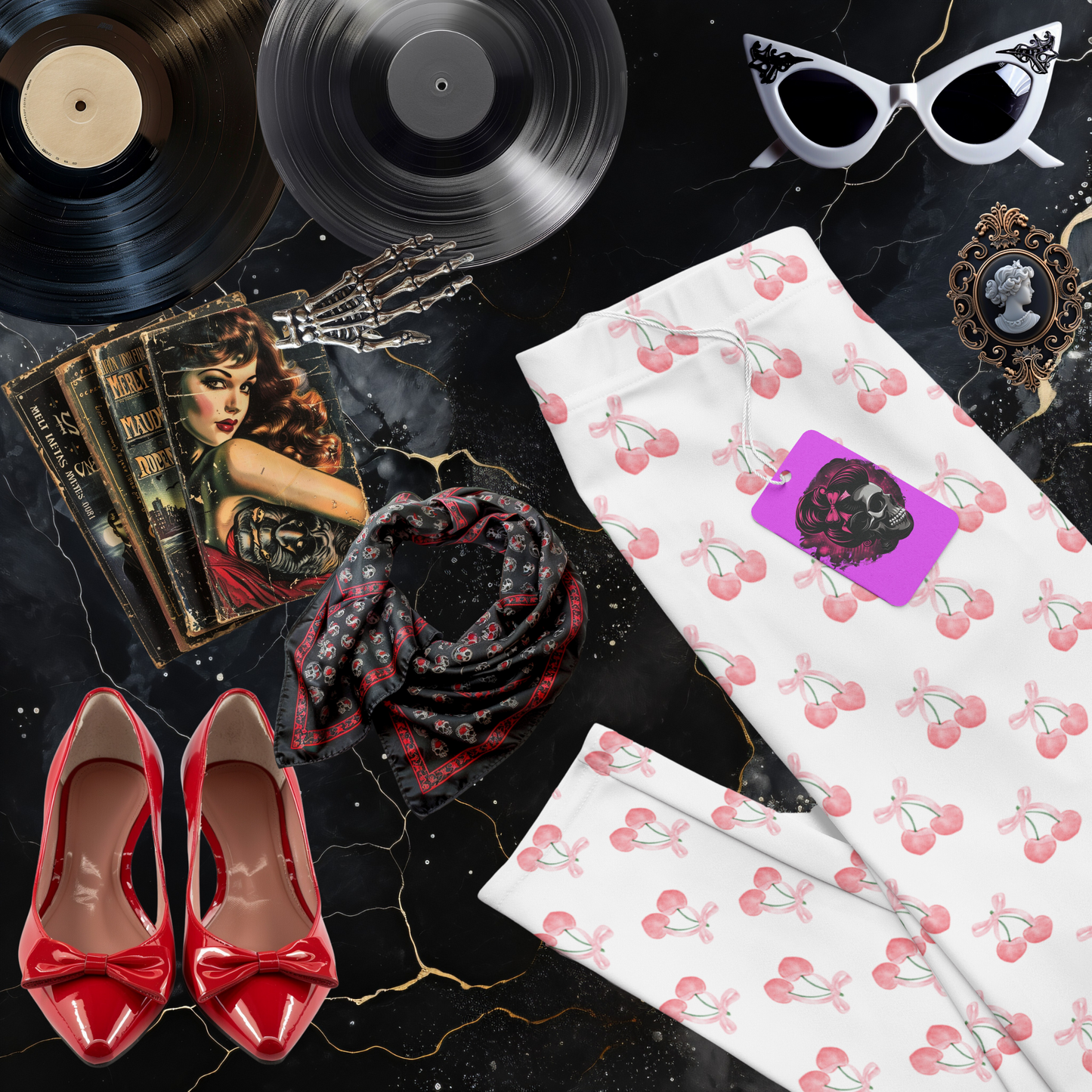 Coquette Cherry Capri Leggings