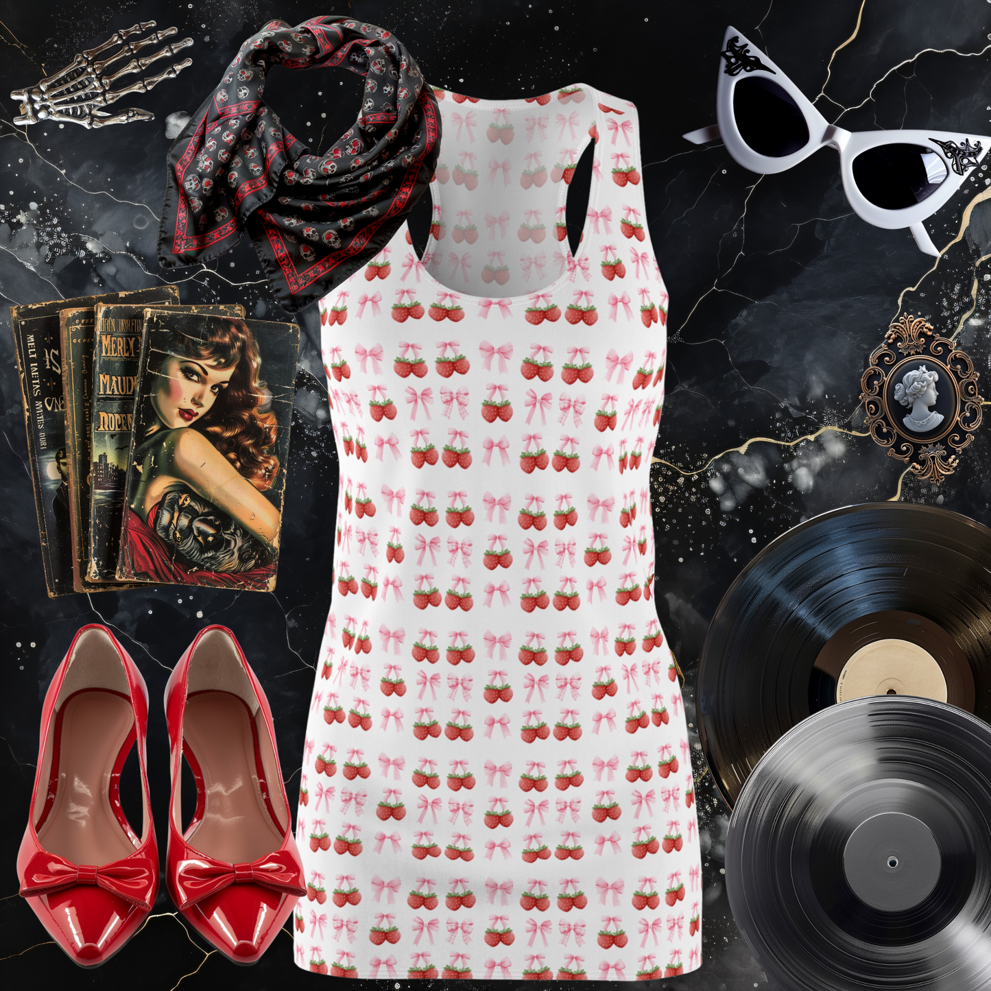 Strawberry Coquette Racerback Dress