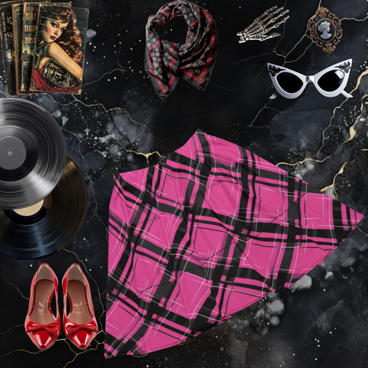 Magenta Plaid Skater Skirt