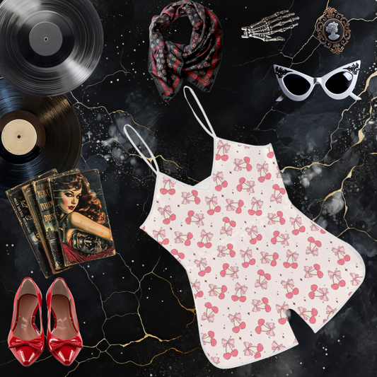 Cherry Coquette Romper Jumpsuit