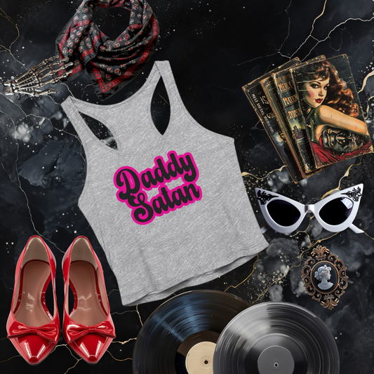 Daddy Satan Sheer Cropped Racer Tank