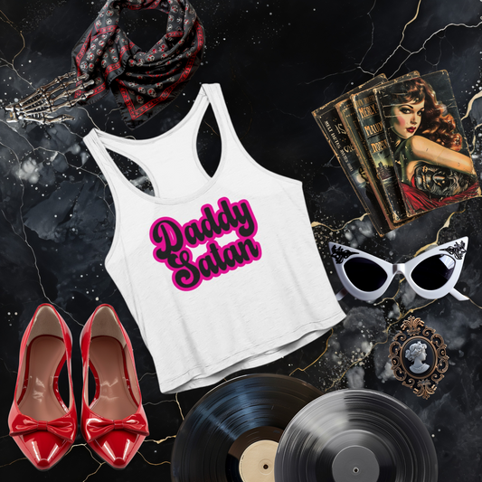 Daddy Satan Sheer Cropped Racer Tank