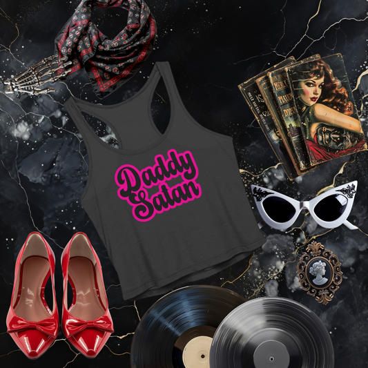 Daddy Satan Sheer Cropped Racer Tank