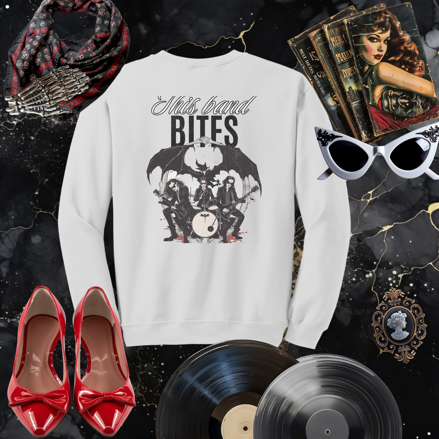This Band Bites Drop Shoulder Sweatshirt
