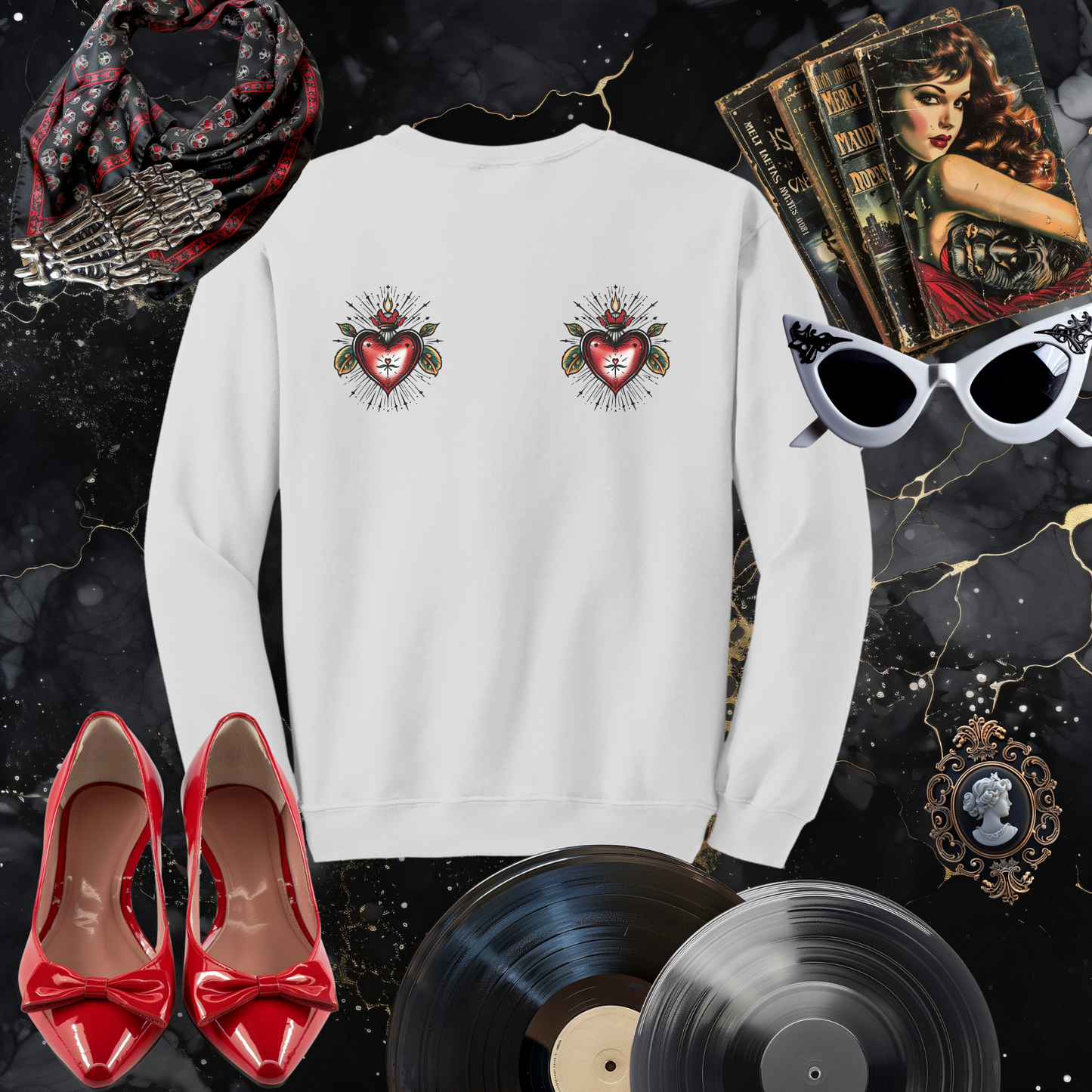 Sacred Heart Drop Shoulder Sweatshirt